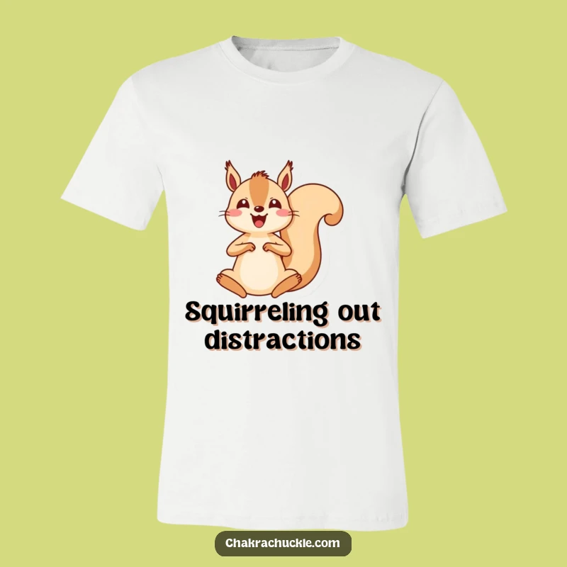 Funny Kawaii Squirrel Meditation T-Shirt: Energetic Squirrel Zen Tee for Humor