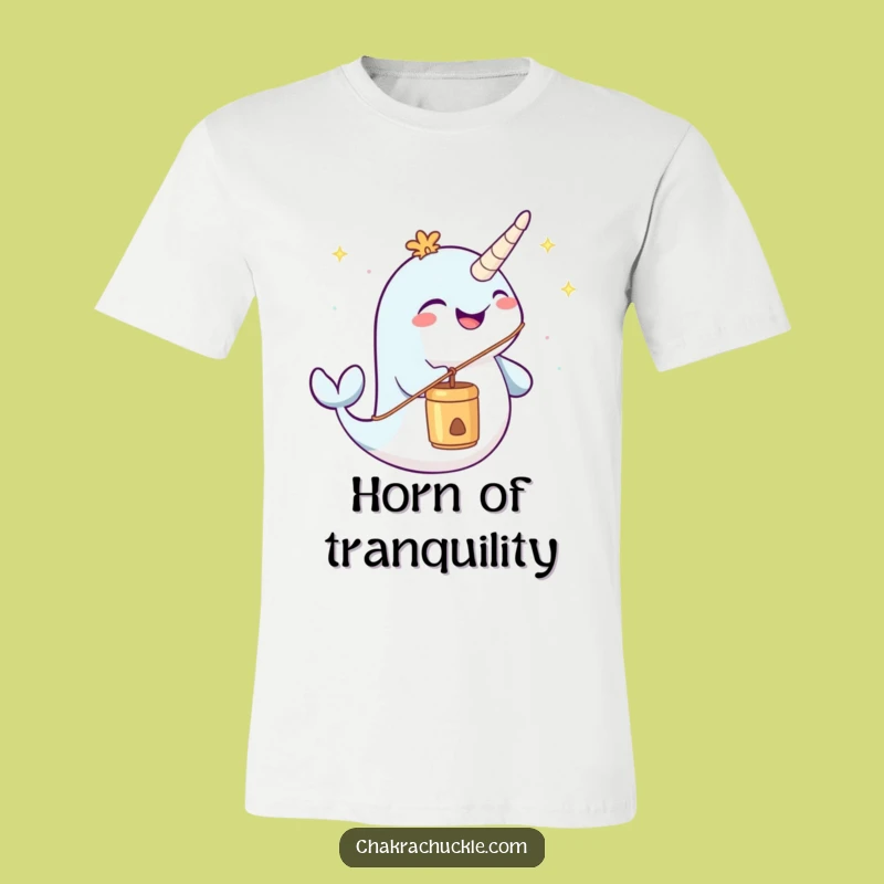 Funny Narwhal Meditation T-Shirt - Joyful Chime Blower Tee