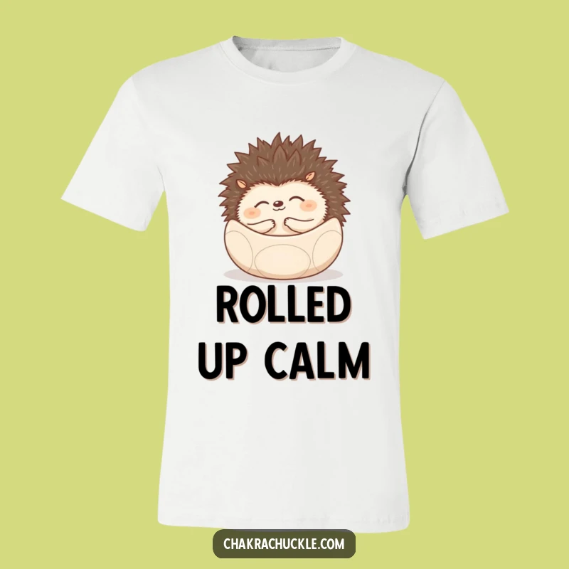 Funny Peaceful Hedgehog T-Shirt - Zen Ball Tee, Hilarious Meditation Gift