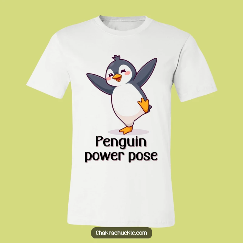 Funny Penguin Yoga T-Shirt: Bouncy Kawaii Bird Pose Tee, Hilarious Gift