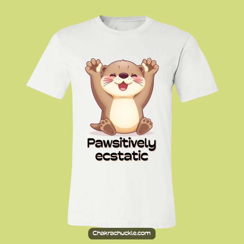 Funny Playful Otter T-Shirt - Stretching Paws, Radiant Smile Tee