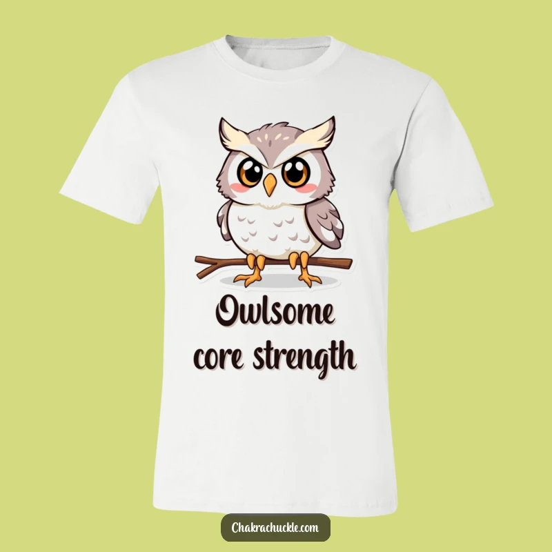 Show off your dedication with this funny owl t-shirt. The determined plank pose is a humorous take on fitness.
