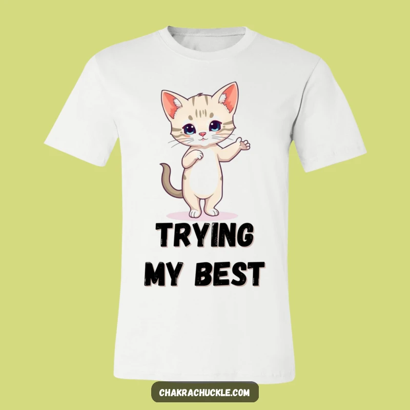Funny Wobbly Kitten Yoga T-Shirt - Cat Tree Pose Tee, Hilarious Gift