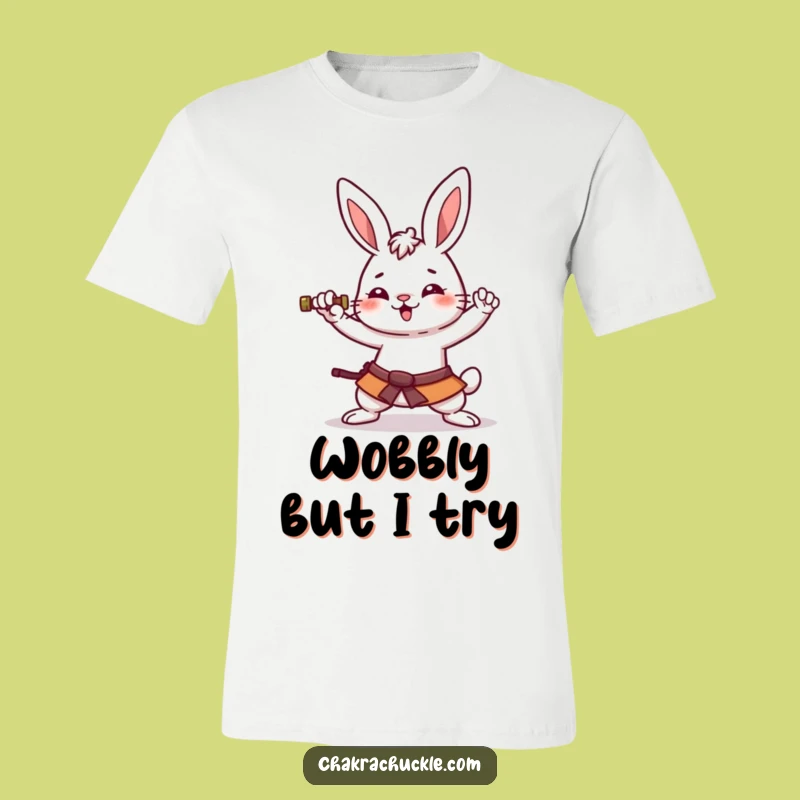 Funny Kawaii Rabbit Warrior T-Shirt: Amused Yoga Pose Tee, Hilarious Gift
