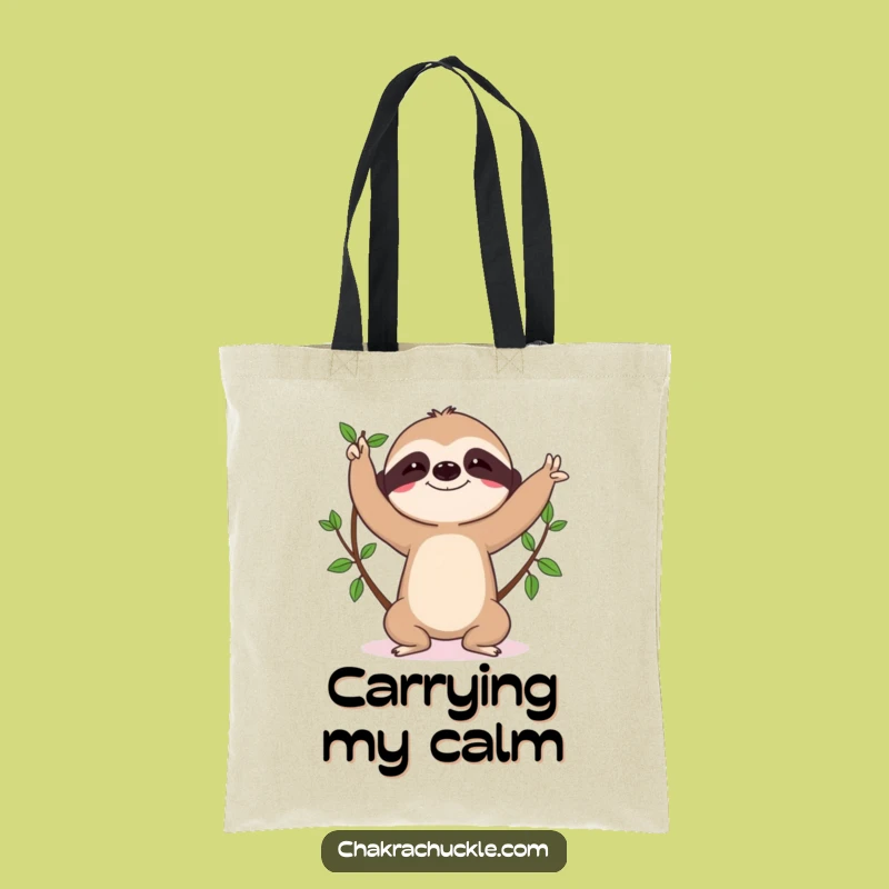 Funny Sloth Yoga Tote Bag: Determined Tree Pose, Perfect Funny Gift