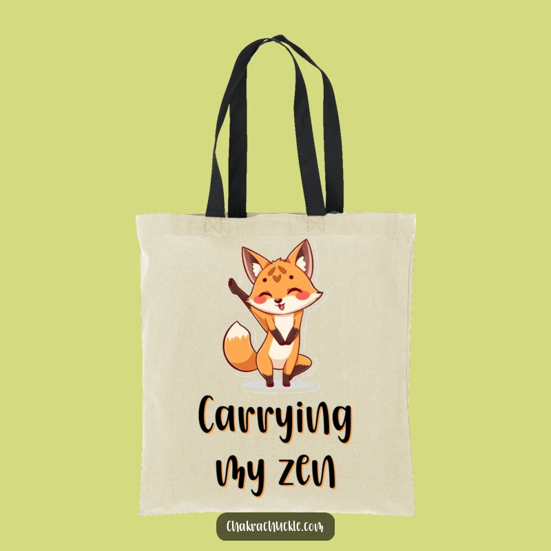 Funny Fox Yoga Tote Bag: Chic Animal Pose for a Hilarious Carry-All