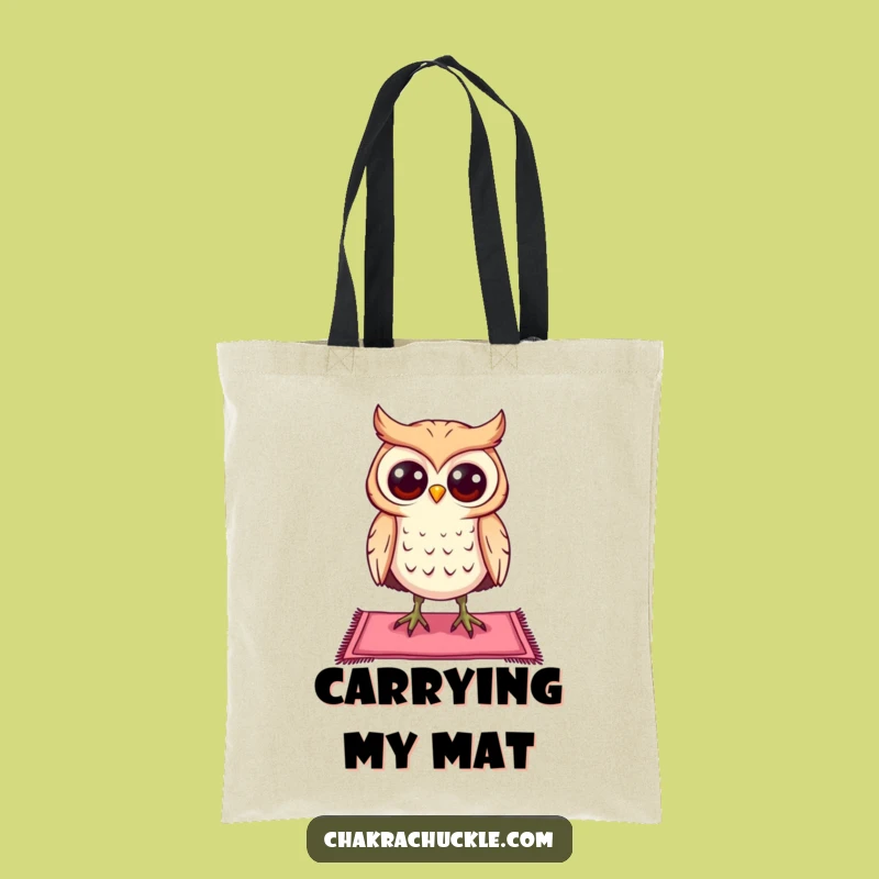 Funny Curious Owl Yoga Tote Bag: Carry Your Zen with Humorous Style