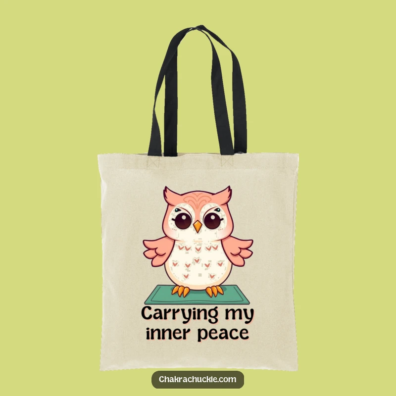 Funny Giggling Owl Tote Bag: Stylish Meditation Accessory for Daily Errands