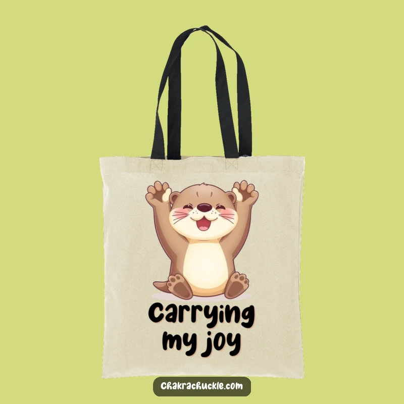 Funny Otter Tote Bag - Stretching Paws for Happy Errands